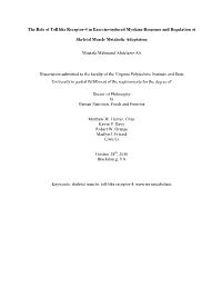 The Role of Toll Like Receptor-4 in Exercise-Induced Myokine Response and Regulation Of