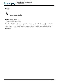 Twitter Book for Venture Hacks by Backupify.Com