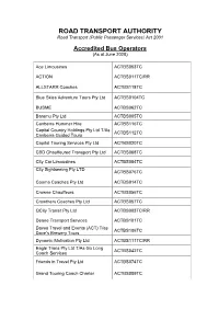 Accredited Bus Operators (As at June 2020)