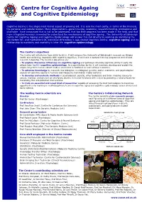 Cognitive Ageing and Cognitive Epidemiology