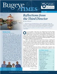 FALL 2020 Reflections from the Third Director by Sherrod Sturrock