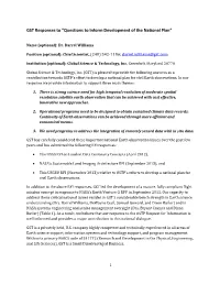 GST Responses to “Questions to Inform Development of the National Plan”