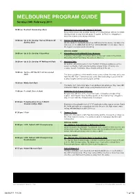 Melbourne Program Guide
