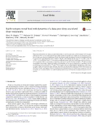 Stable Isotopes Reveal Food Web Dynamics of a Data-Poor Deep-Sea Island Slope Community