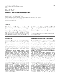 Synthesis and Sorting of Proteoglycans