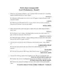 WJCL State Certamen 2018 Level I Preliminaries - Round I