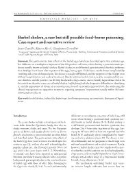 Barbel Cholera, a Rare but Still Possible Food-Borne Poisoning. Case Report