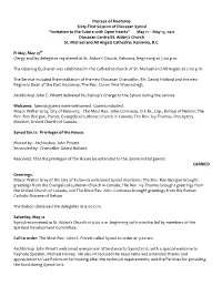 Minutes of 61St Synod May 11-13, 2012