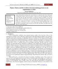 Nyāya -Sutras and the Modern Decision-Making Process in an Organisation: a Note