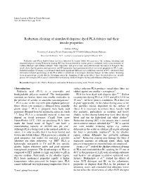 Reduction Clearing of Simulated Disperse Dyed PLA Fabrics and Their Tensile Properties