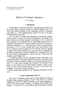 Spaces of Compact Operators N