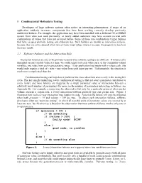 1 Combinatorial Methods in Testing