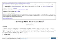 A Repository of Unix History and Evolution