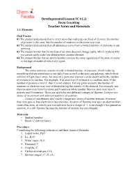 Bean Counting Teacher Notes and Materials 1.3: Elements