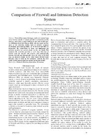 Comparison of Firewall and Intrusion Detection System