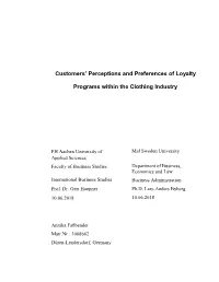 Customers' Perceptions and Preferences of Loyalty Programs