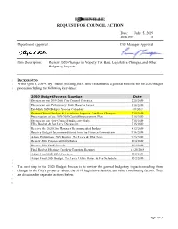 Request for Council Action