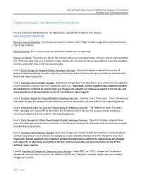 Telephone Users Tax Statement Instructions