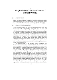 2 Requirements Engineering Framework