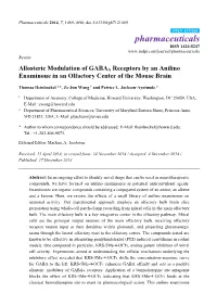 Allosteric Modulation of GABAA Receptors by an Anilino Enaminone in an Olfactory Center of the Mouse Brain