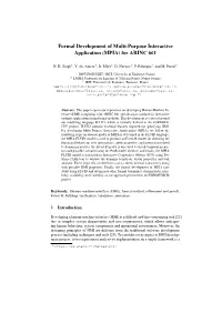 Formal Development of Multi-Purpose Interactive Application (MPIA) for ARINC 661