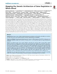 Mapping the Genetic Architecture of Gene Regulation in Whole Blood