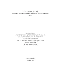 Politics, Intimacy, and Middle Class Constitution-Making in Kenya