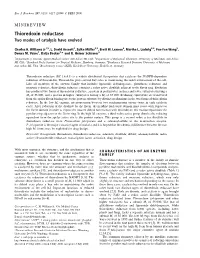Thioredoxin Reductase Two Modes of Catalysis Have Evolved