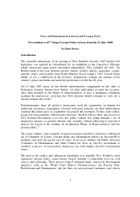 1 Peace and Disarmament Activism and Foreign Policy Presentation To