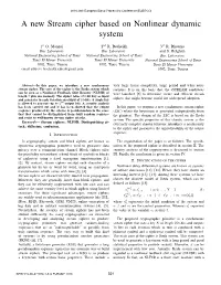 A New Stream Cipher Based on Nonlinear Dynamic System