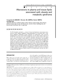 Alterations in Plasma and Tissue Lipids Associated with Obesity and Metabolic Syndrome