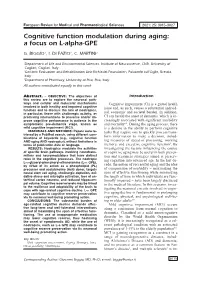 Cognitive Function Modulation During Aging: a Focus on L-Alpha-GPE