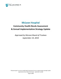 Community Health Needs Assessment & Annual Implementation Strategy Update 2019
