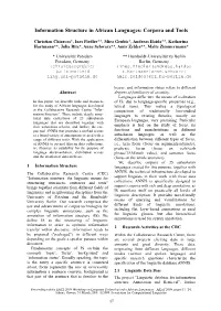 Information Structure in African Languages: Corpora and Tools