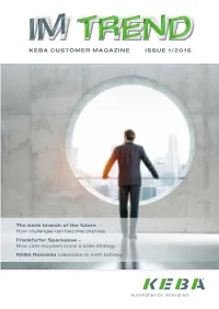Keba Customer Magazine Issue 1/2016