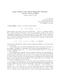 Large Numbers, the Chinese Remainder Theorem, and the Circle of Fifths Version of January 27, 2001