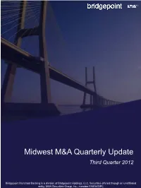 Midwest M&A Quarterly Update