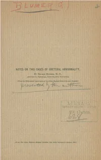 Notes on Two Cases of Ureteral Abnormality