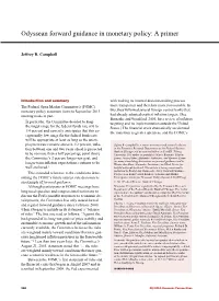 Odyssean Forward Guidance in Monetary Policy: a Primer
