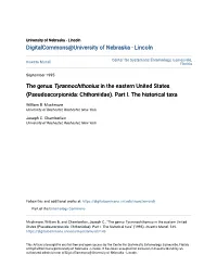 (Pseudoscorpionida: Chthoniidae). Part I