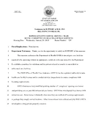 STATE of HAWAII Testimony in SUPPORT of H.B. 1911 RELATING