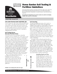 Home Garden Soil Testing & Fertilizer Guidelines