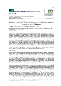 Mapping Land Use/ Cover Changes and Urbanization at Sub