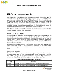 Mpcxxx Instruction Set