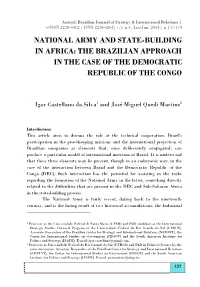 National Army and State-Building in Africa: the Brazilian Approach in the Case of the Democratic Republic of the Congo