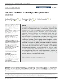 Neuronal Correlates of the Subjective Experience of Attention