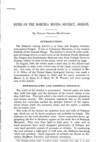 Notes on the Bohemia Mining District, Oregon