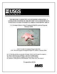 The Benthic Community of Offshore Sand Banks: a Literature Synopsis of the Benthic Fauna Resources in Potential Outer Continental Shelf Sand Mining Areas