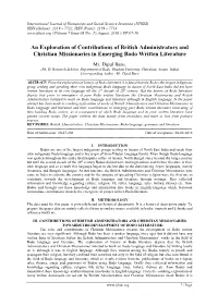 An Exploration of Contributions of British Administrators and Christian Missionaries in Emerging Bodo Written Literature