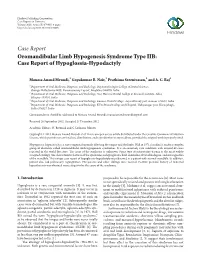 Oromandibular Limb Hypogenesis Syndrome Type IIB: Case Report of Hypoglossia-Hypodactyly